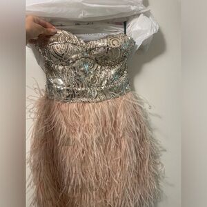 Bebe sequence and feather mini dress. Insanely cute, perfect for nye! Worn once